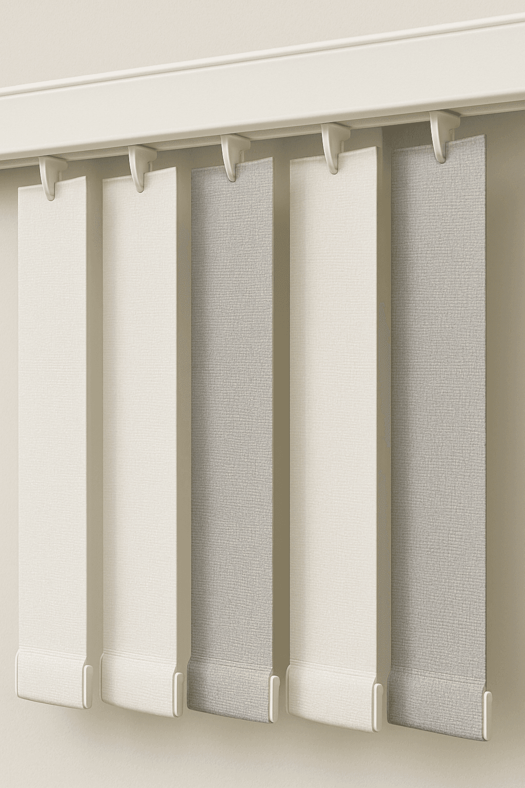 Żaluzje pionowe w przestronnym wnętrzu